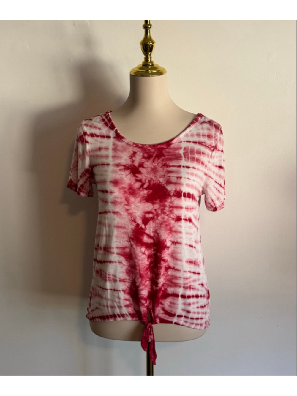 Juniors Justice Tie-Dye Short Sleeve Tee 14 Red & White